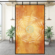 Om Namah Shivaya print glass film on a pooja room window — Lolli & Omi